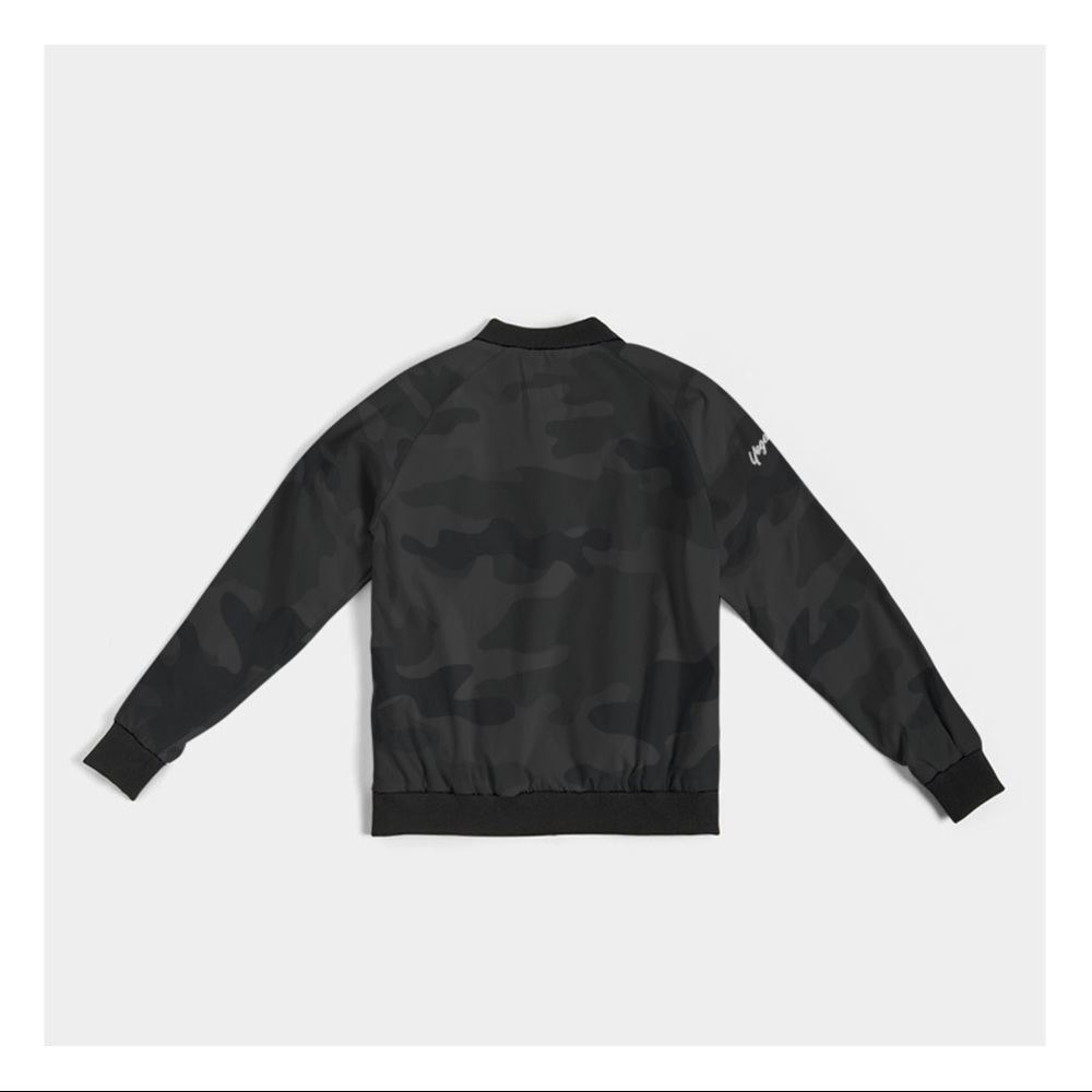 🎉HP 🖤 Everyday Bomber Jacket Black Camo NWT - Picture 4 of 9